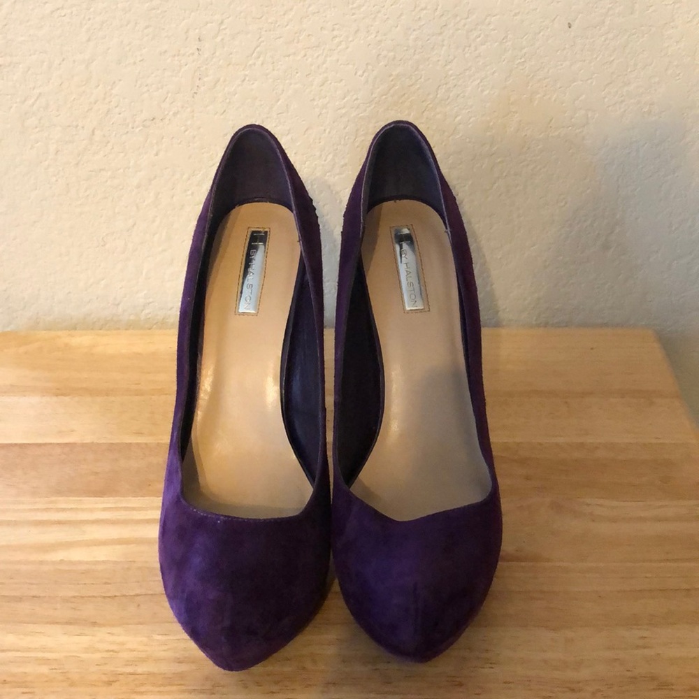 Purple and Black suede size 10 heels